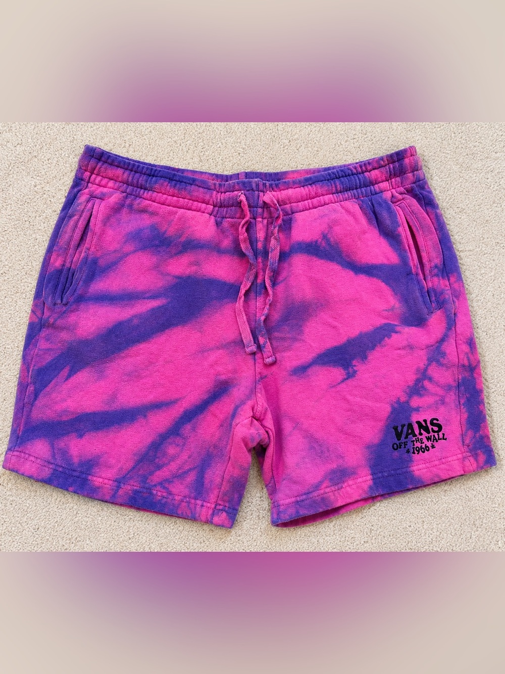 Vans Pink & Purple Tie-Dye Athletic Lounge Shorts